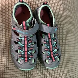 Merrell girl' Gray and Teal hiking Sandals